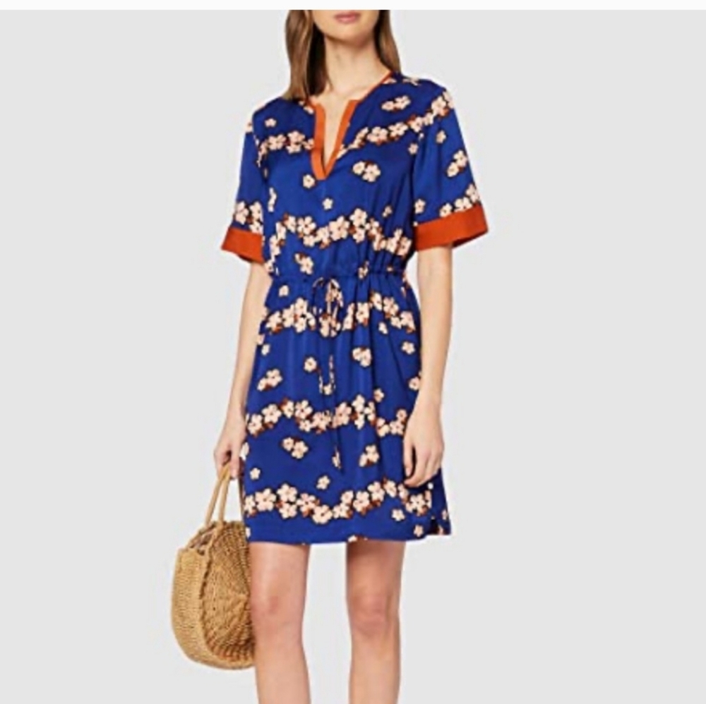 Scotch & Soda Floral Tie Waist Shirt Dress Size XL